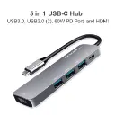 Adaptador multipuertos 5 en 1 con PD de 60W Argom One Axess A00594