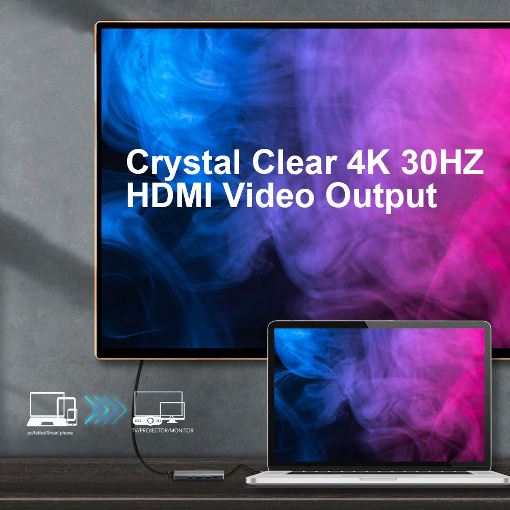 Adaptador multipuertos 5 en 1 con PD de 60W Argom One Axess A00594