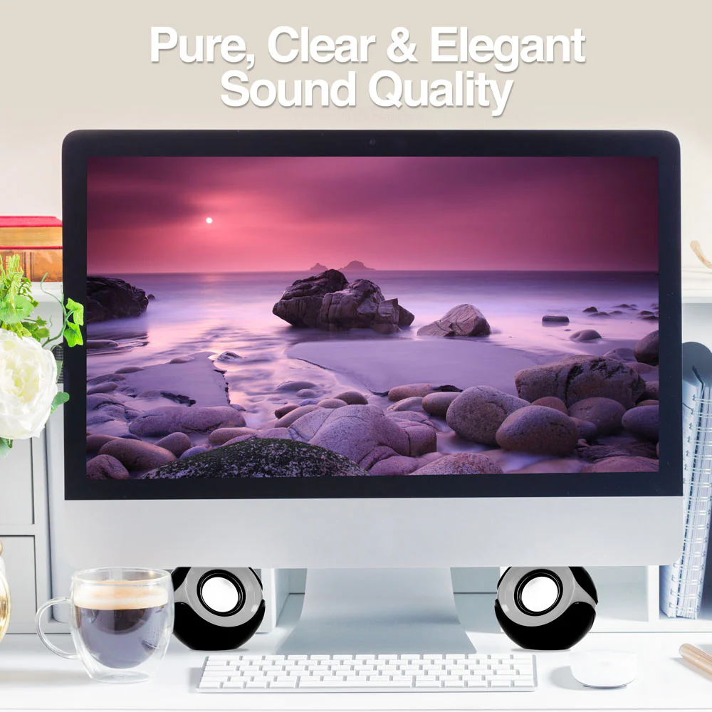 Altavoces estéreo multimedia USB Argom Orbit negros A00411