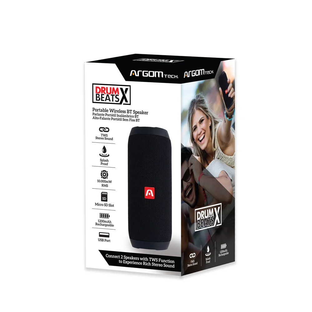 Altavoz inalámbrico BT TWS Argom DrumBeats X negro A00540