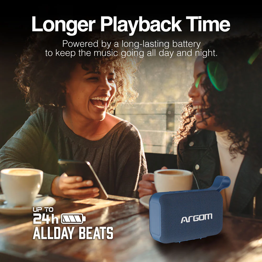 Altavoz inalámbrico portátil con resistencia al agua IPX5 Argom BoogieLink azul A00692