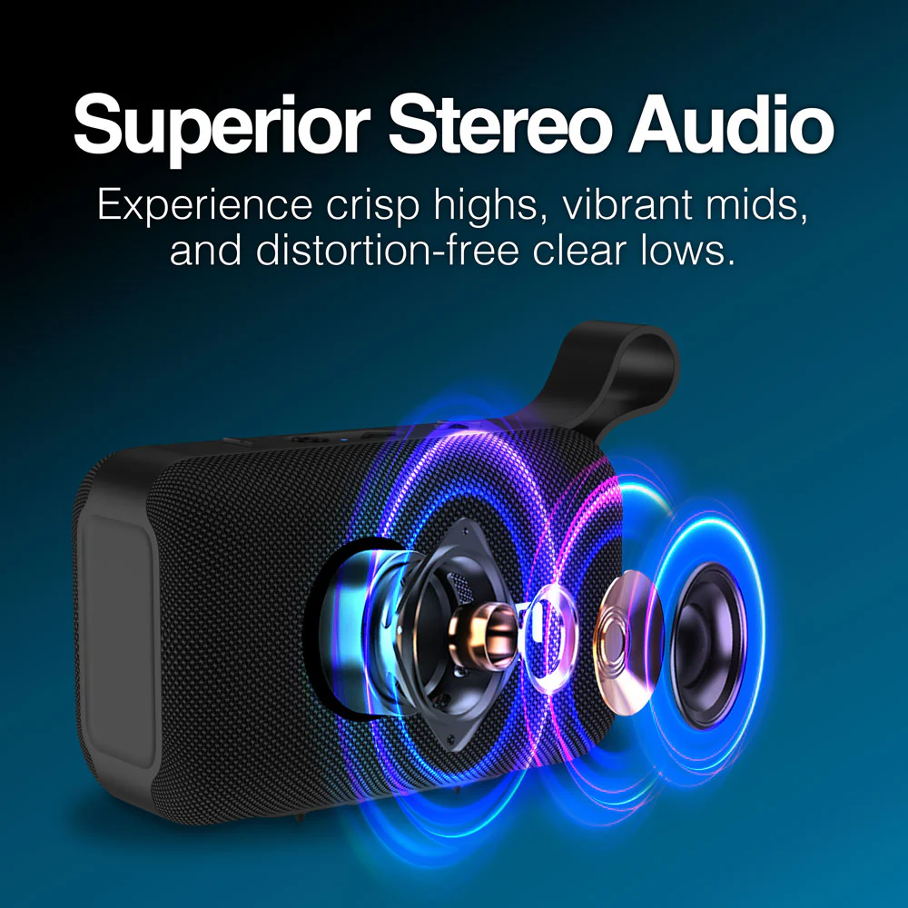 Altavoz inalámbrico portátil con resistencia al agua IPX5 Argom BoogieLink negro A00691