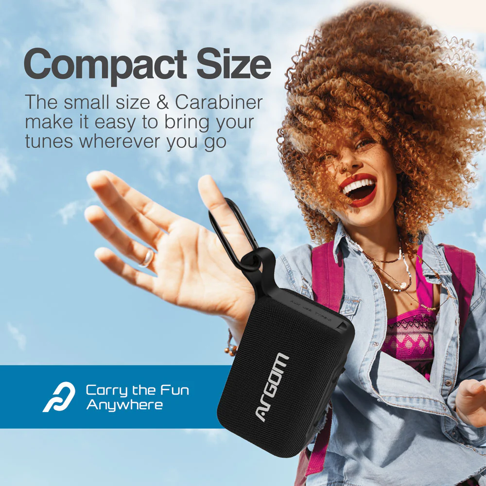 Altavoz inalámbrico portátil con resistencia al agua IPX5 Argom BoogieLink negro A00691