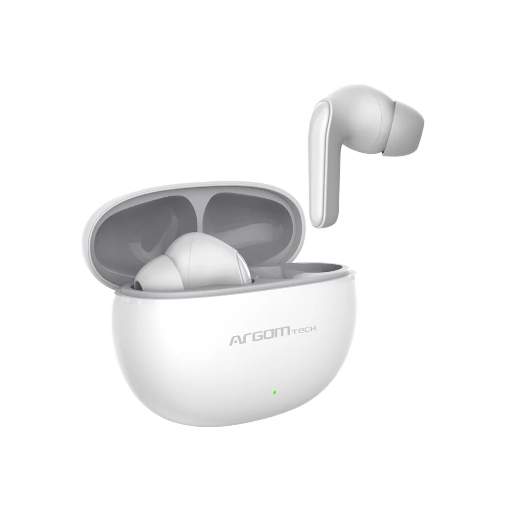 Auriculares estéreo inalámbricos BT con cancelación de ruido dual ENC Argom SkeiPods E20 blancos A00629
