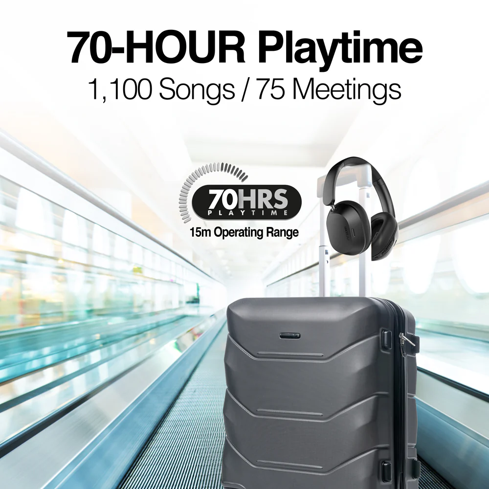 Auriculares inalámbricos BT con cancelación activa de ruido híbrida Argom Ultimate Sound Spatial negros A00737