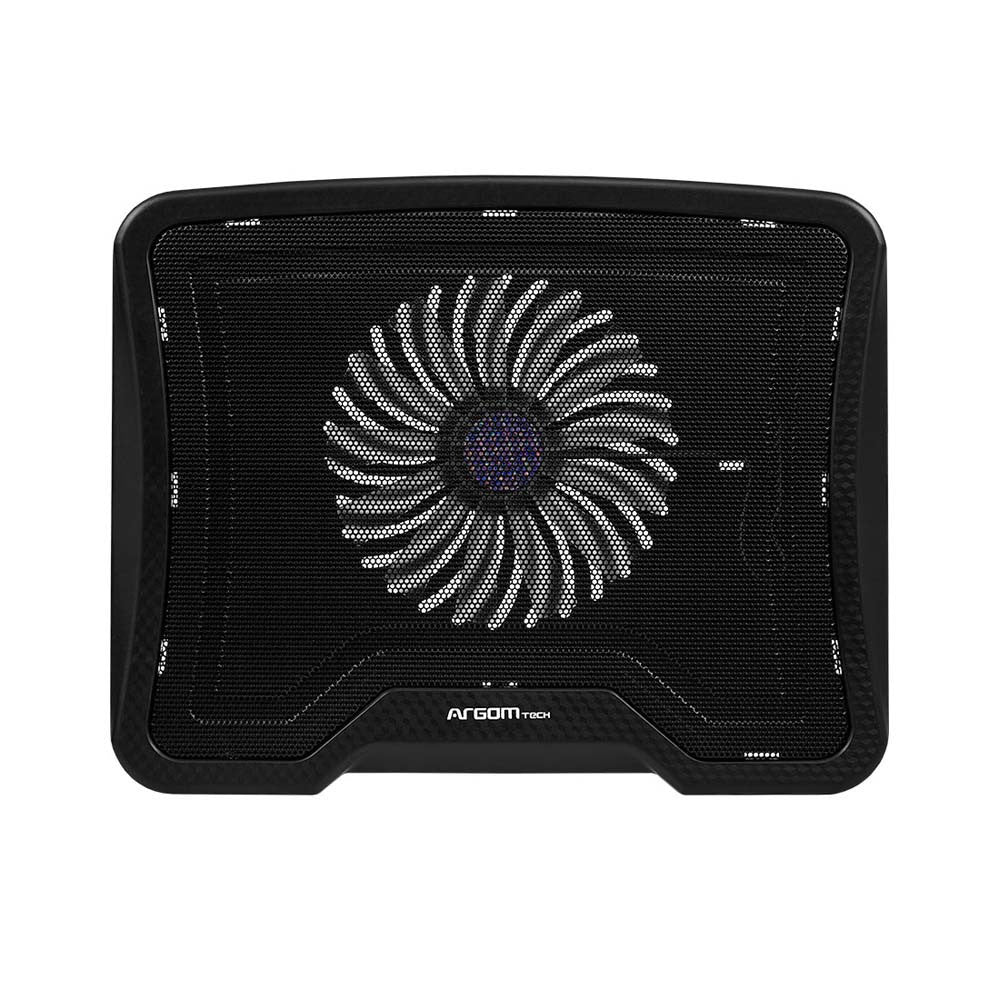 Base refrigerante 1 ventilador grande con luz LED azul Argom A00099