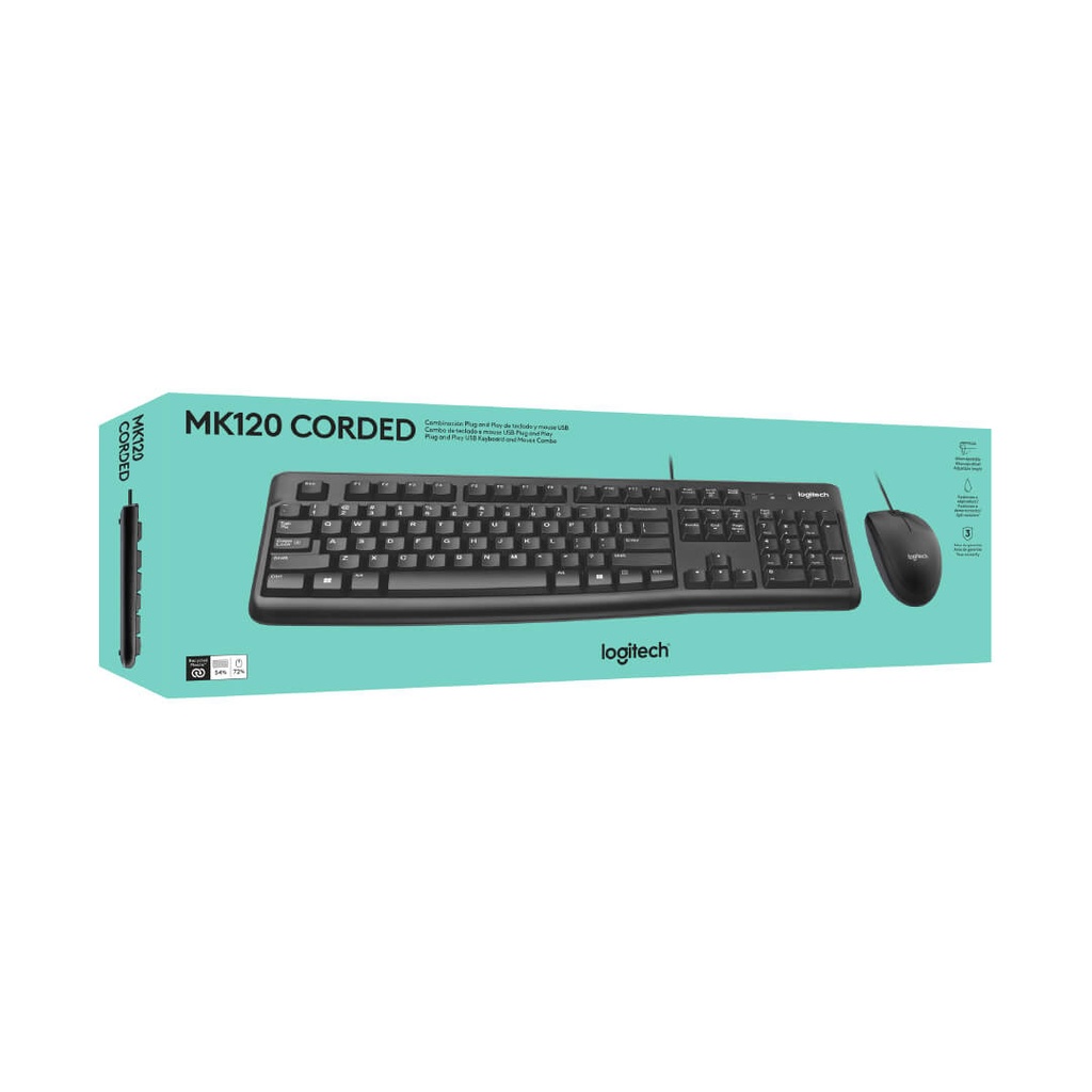 Combo Teclado y Mouse Logitech Mk120 Usb  920-004428