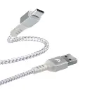 Cable trenzado de nylon blanco USB a USB tipo C x 1,8 metros Argom A00516