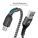 Cable trenzado de nylon negro USB a Lightning x 1,8 metros Argom A00511