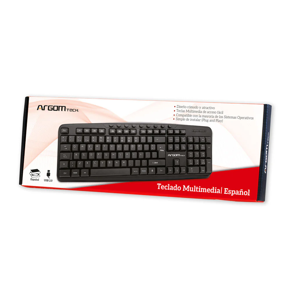 Teclado multimedia USB distribución en español Argom A00499