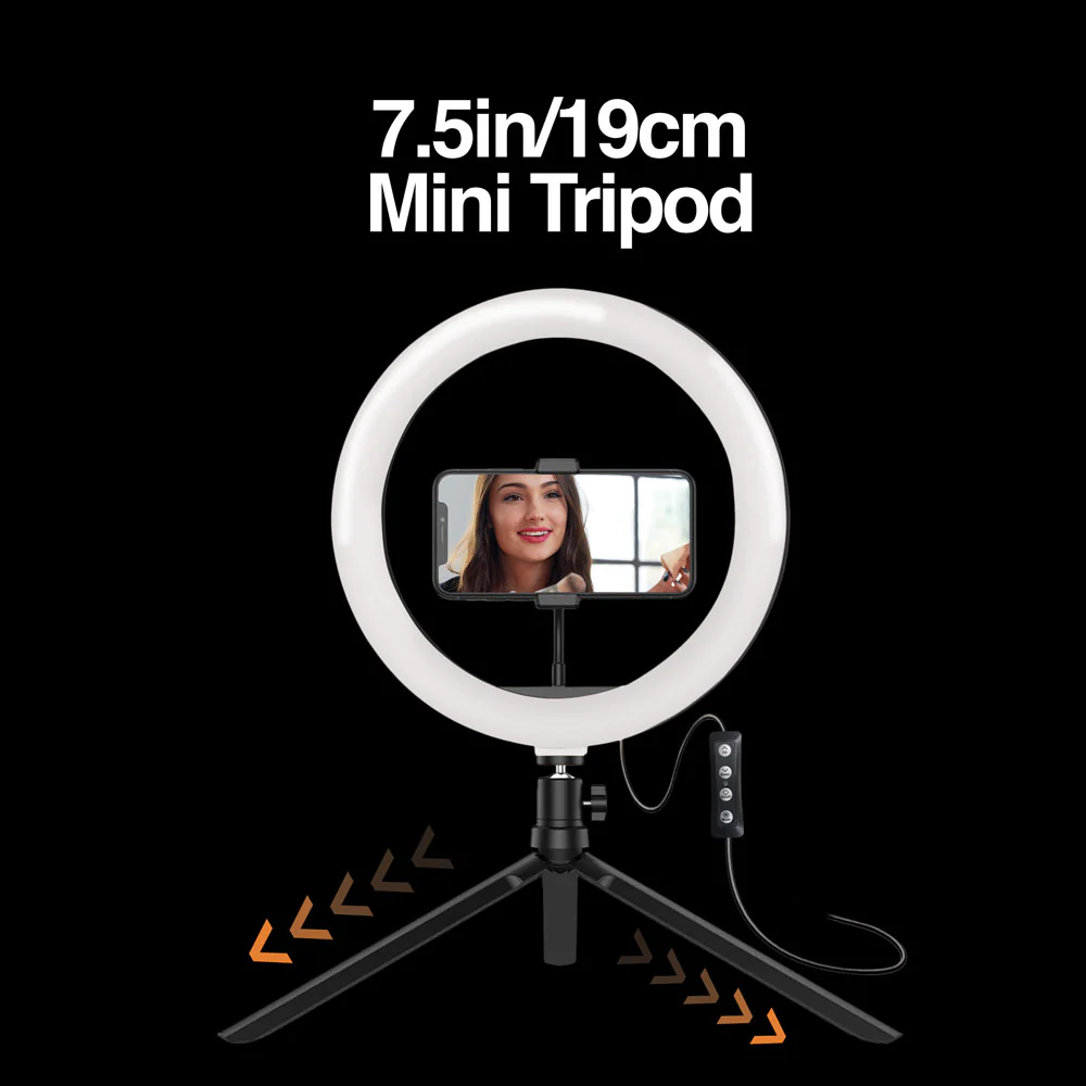 Aro de luz LED 8" con mini trípode Argom Spotlight 9315 A00555