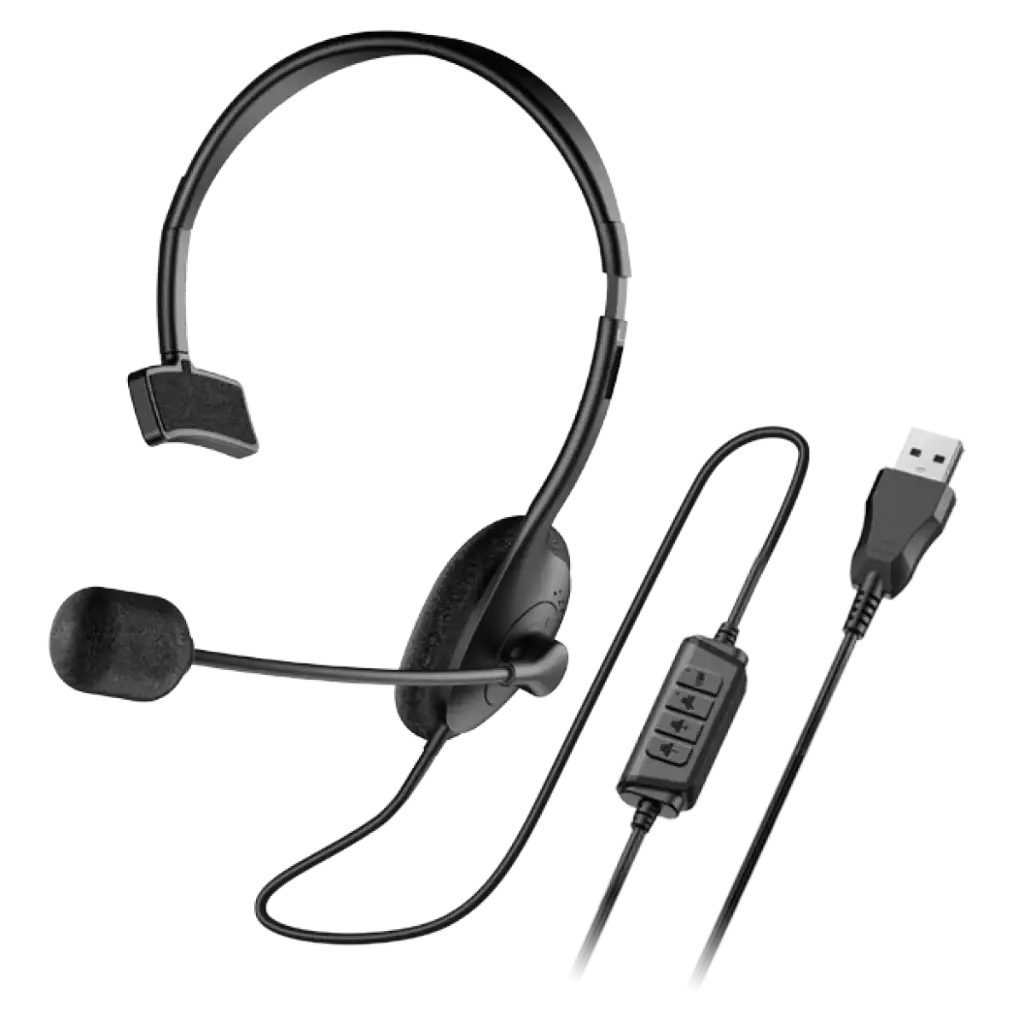 Audifono Diadema Genius HS-100U Para PC USB Negro