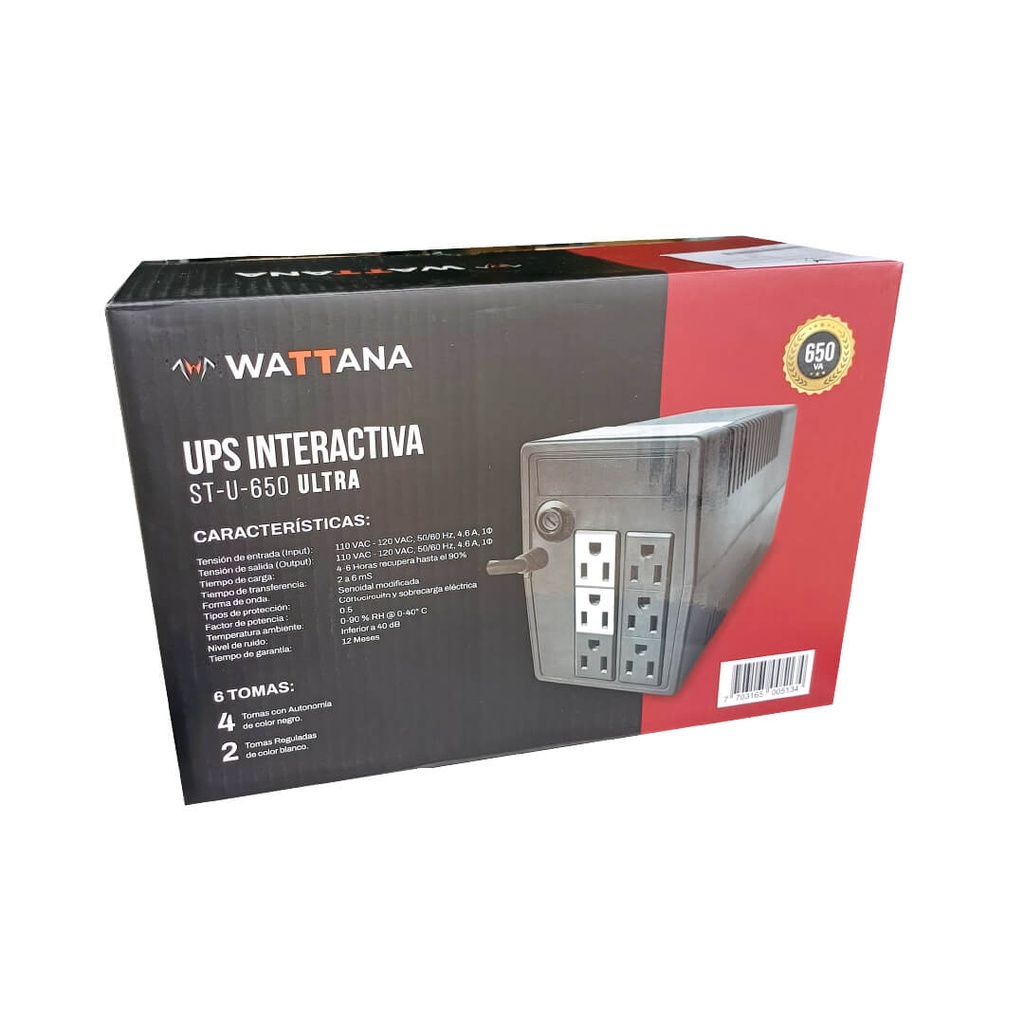 Ups Wattana Interactiva ULTRA 650VA/110VAC