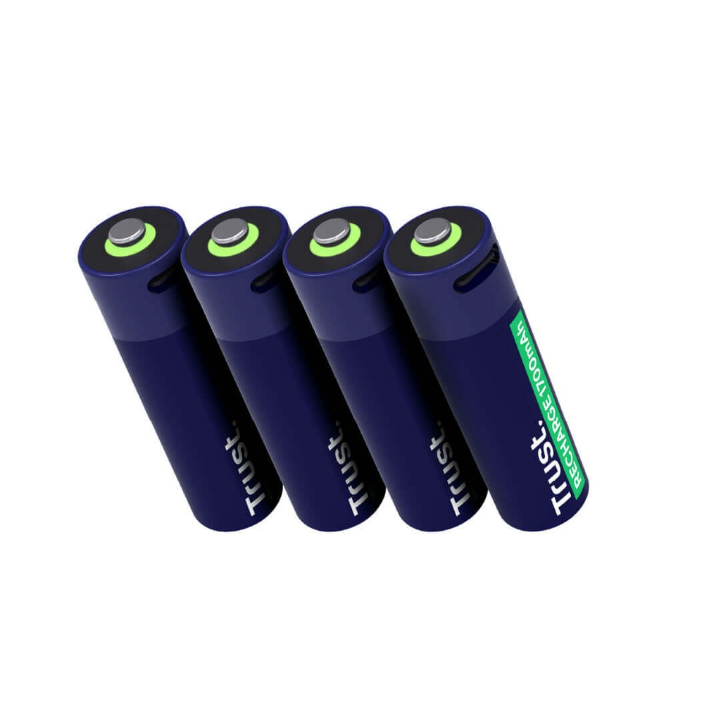 Baterías Recargables tipo C Trust 4 pilas - AA
