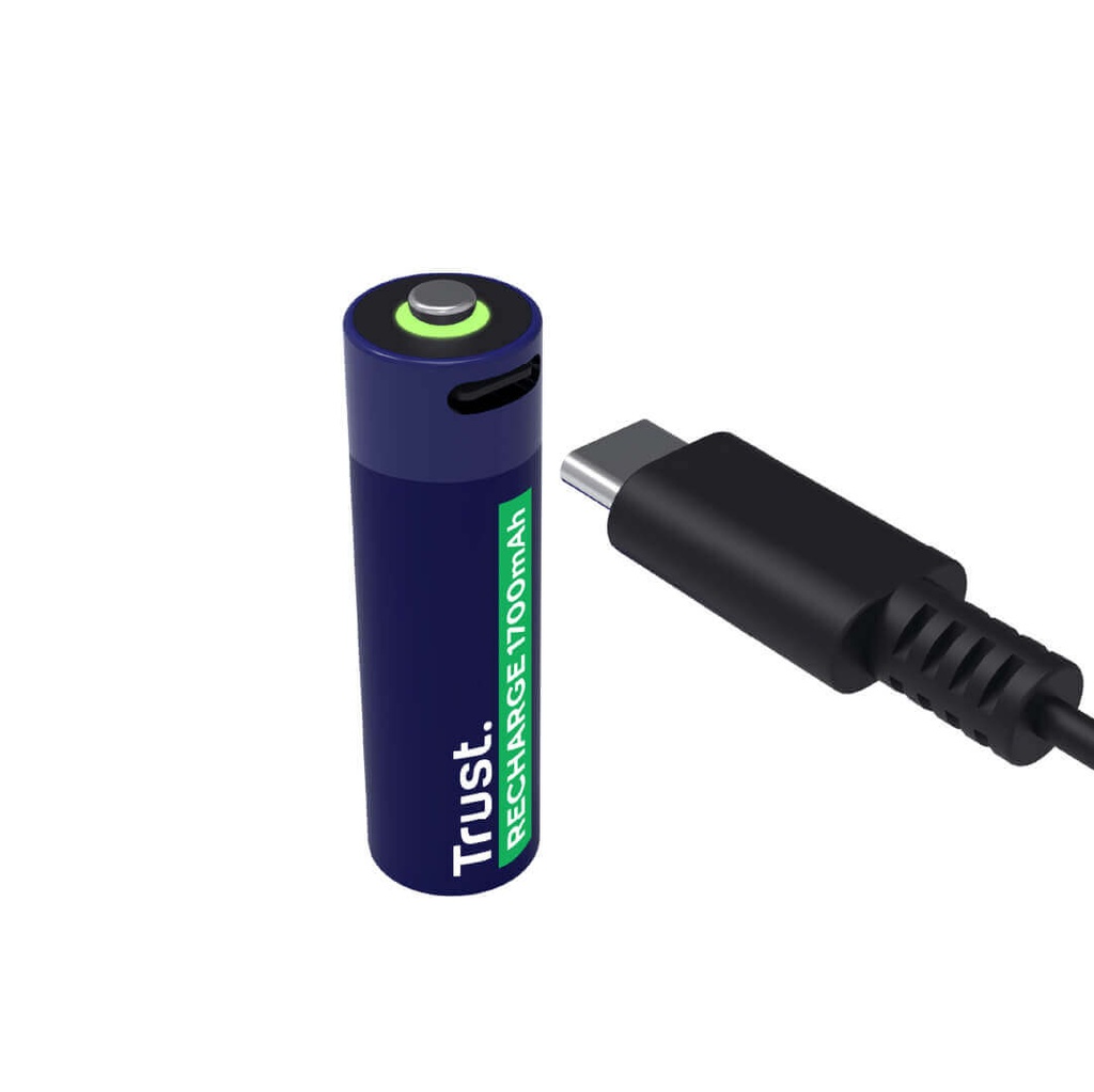 Baterías Recargables tipo C Trust 4 pilas - AA