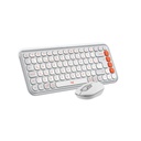 Combo Teclado y Mouse Logitech Pop Icon Bluetooth Blanco crudo y naranja