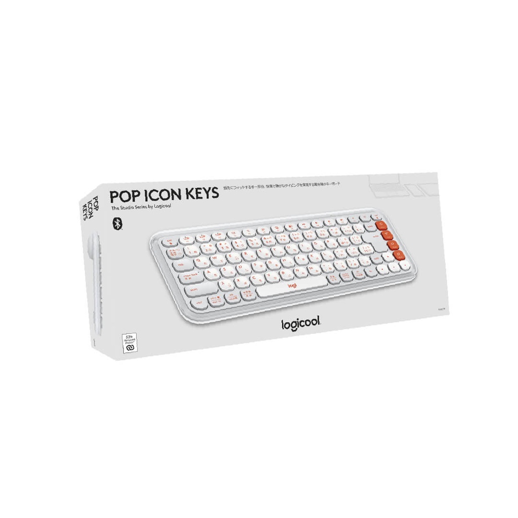 Combo Teclado y Mouse Logitech Pop Icon Bluetooth Blanco crudo y naranja