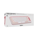 Combo Teclado y Mouse Logitech Pop Icon Bluetooth Rosado y blanco crudo