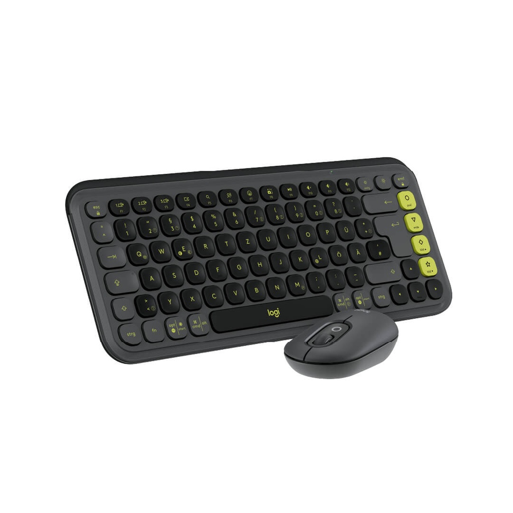 Combo Teclado y Mouse Logitech Pop Icon Bluetooth Grafito y verde