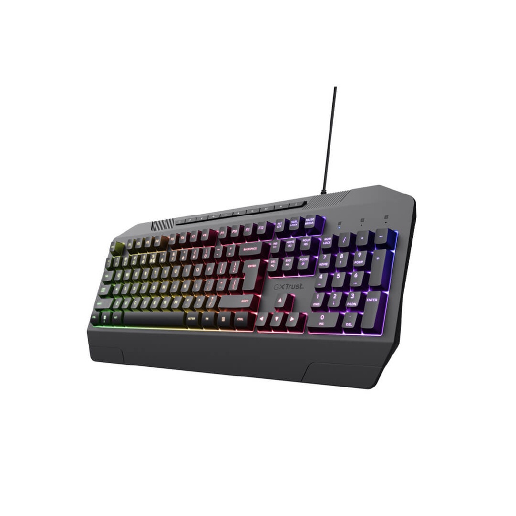 Teclado Trust Gxt 836  Evocx Gamer con Iluminacion Rainbow