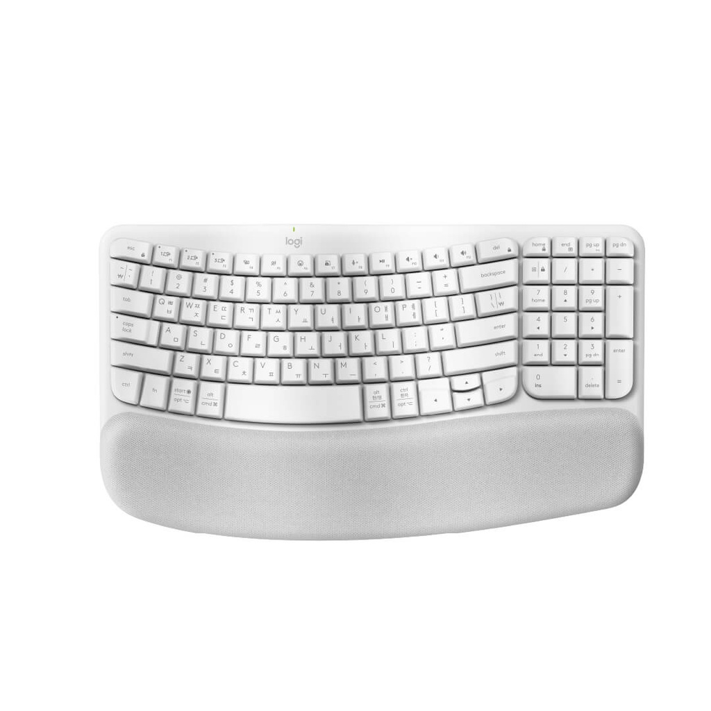 Teclado Logitech Wave Ergonomico Blanco Bluetooth - Inalámbrico