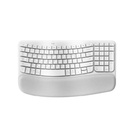 Teclado Logitech Wave Ergonomico Blanco Bluetooth - Inalámbrico