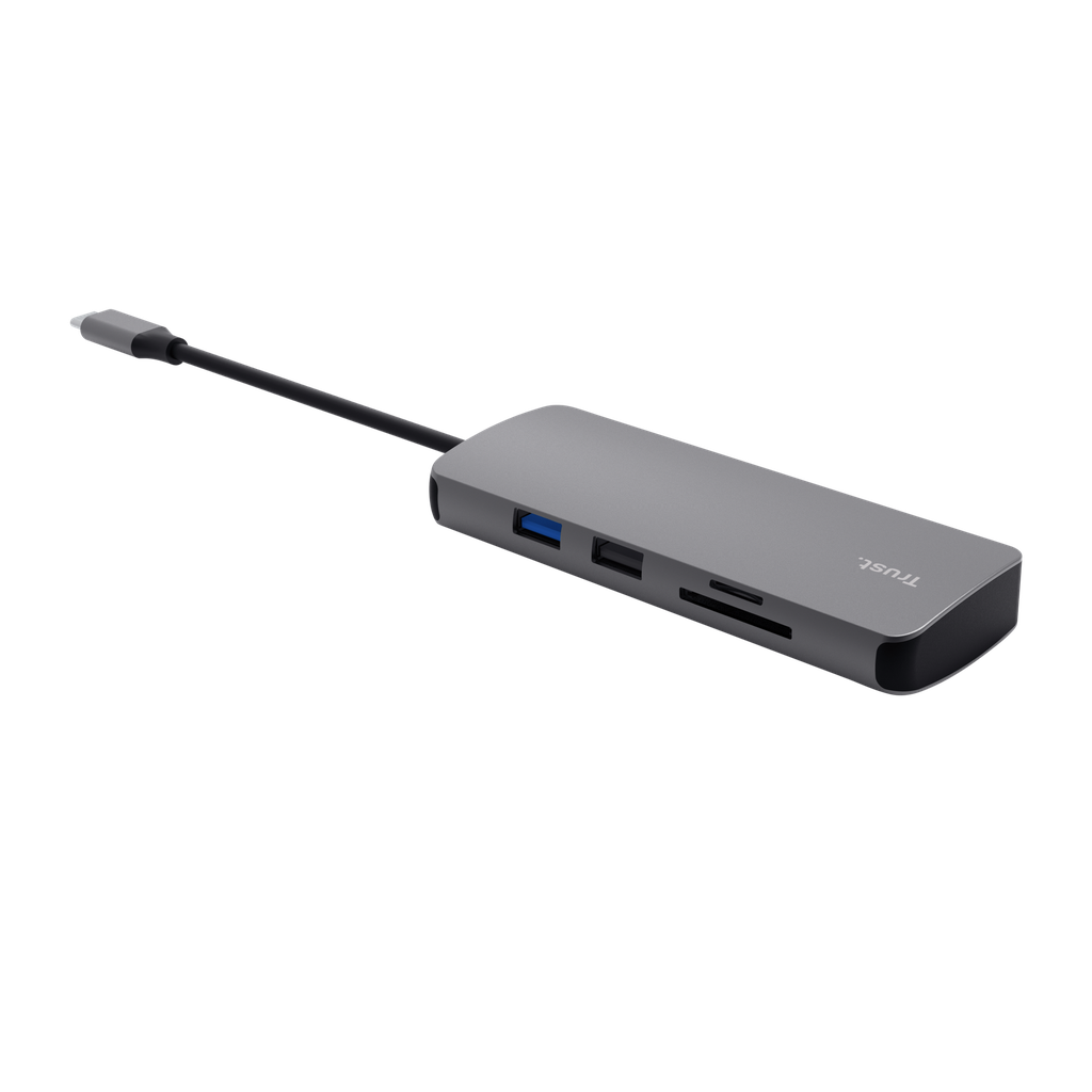 Adaptador Trust Multipuerto Usb - C 8 en 1 (Hdmi, de red, lector de tarjetas, USB-C y USB) 