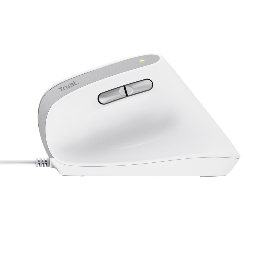 Mouse Trust Bayo II Alámbrico Diseño Vertical Blanco