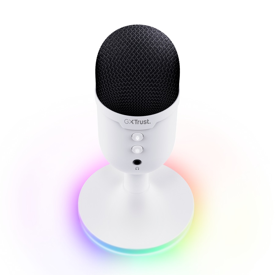 Micrófono Trust Gxt 234 Yunix Streaming Usb Blanco 