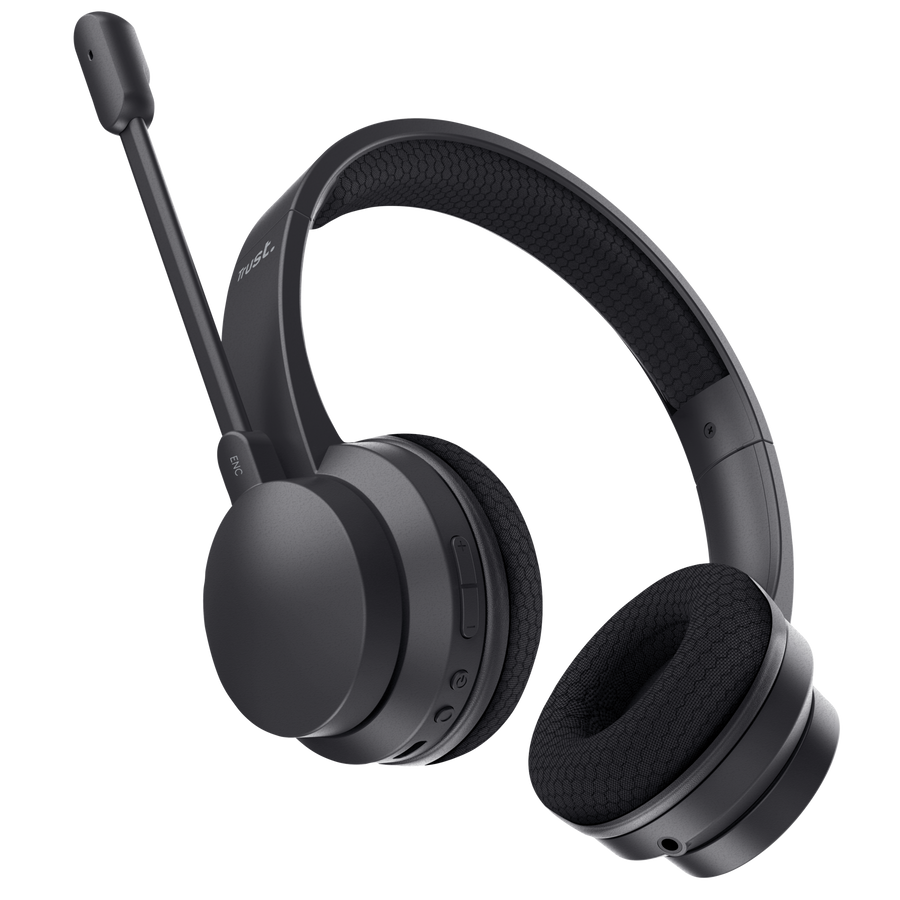 Diadema Trust Ayda Inalámbrica, Micrófono con Cancelación de Ruido Negra  PN25463