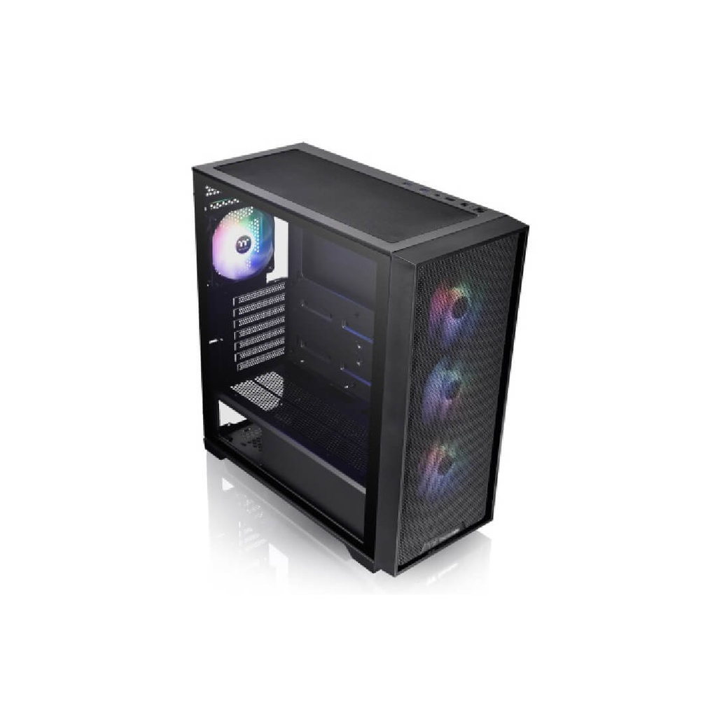 Chasis Thermaltake H390 TG ARGB /BLACK /WIN / SPCC /TEMPERED GLASS *1/120mm ARGB SE Fan *4/PS-TTP-0750NNF A BU -3/ Brown Box