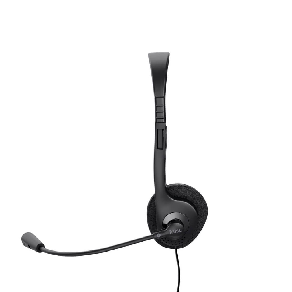 Audifonos Diadema Trust Primo Chat 3.5 Mm Negro Con Microfono, Incluye convertidor a dos Plug