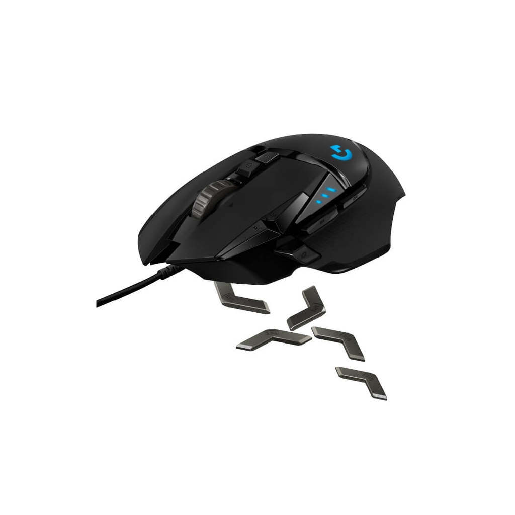 Mouse Gaming Logitech G502 Negro/Cable/Hero/RGB/Pesas 910-005469