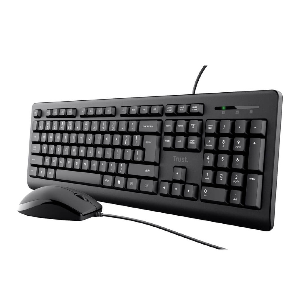 Combo Alambrico Usb Teclado+Mouse Trust Primo con Teclas Silenciosas y Resistente a los Derrames