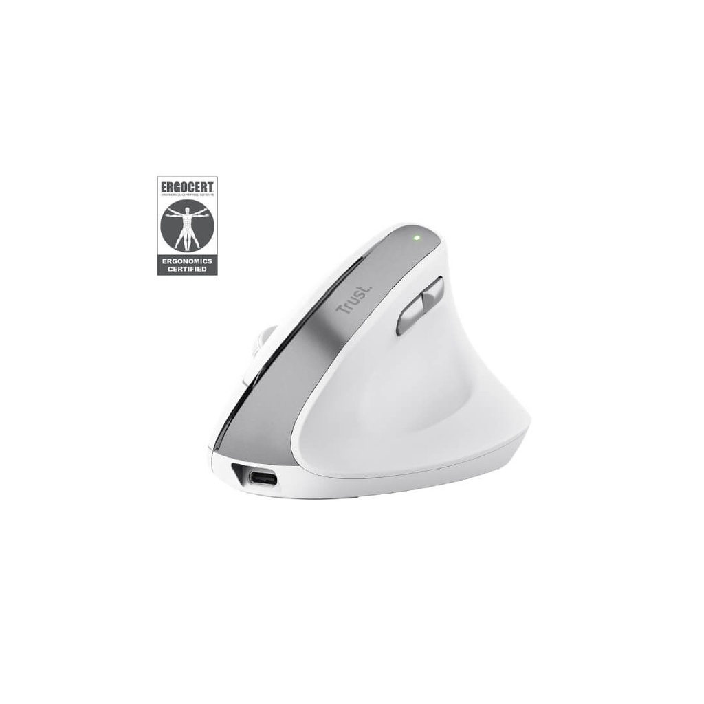 Mouse Trust Bayo II Inalámbrico Diseño Vertical Blanco