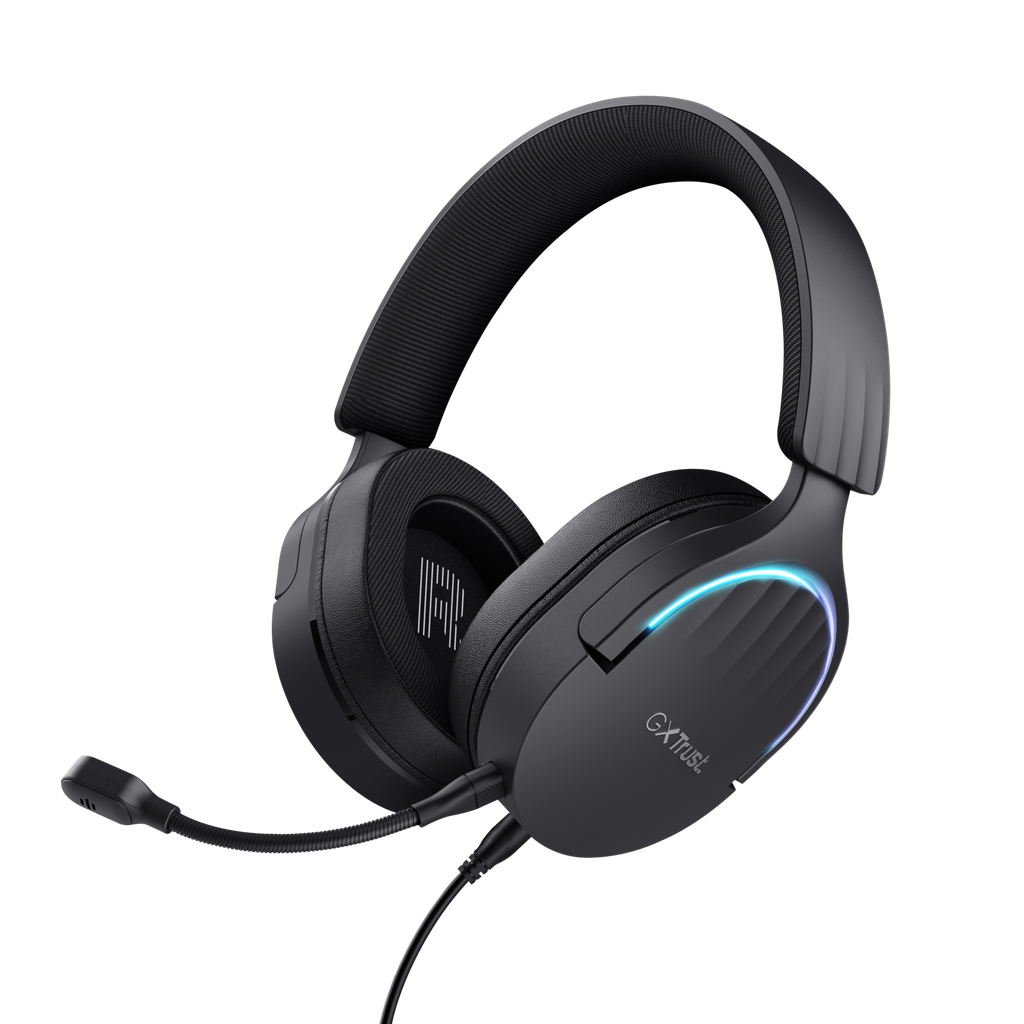 Audifono Diadema Trust Gxt 490 Fayzo Negra Gamer Sonido 7.1 USB con Cancelacion de ruido en microfono compatible con PC, PS4 y PS5