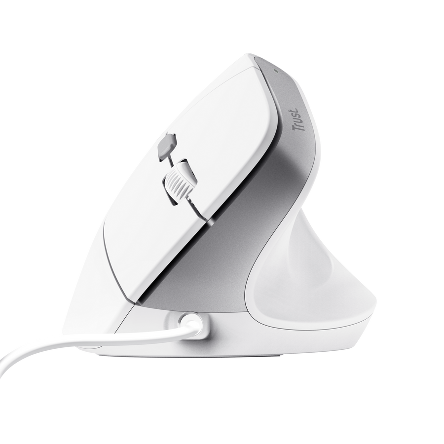 Mouse Trust Bayo II Alámbrico Diseño Vertical Blanco