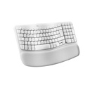 Teclado Logitech Wave Ergonomico Blanco Bluetooth - Inalámbrico
