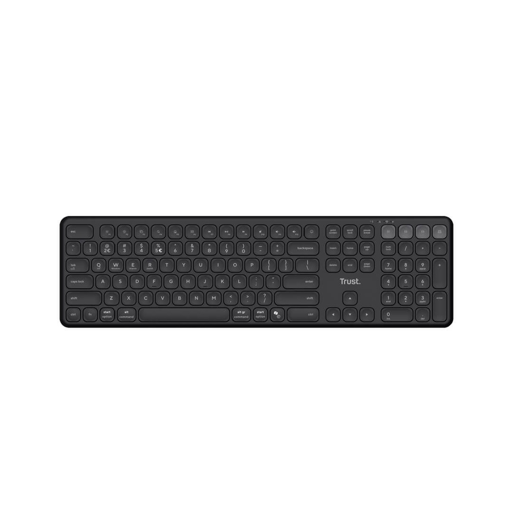 Teclado Trust Vaiya Inalambrico-Bluetooth Negro Recargable 
