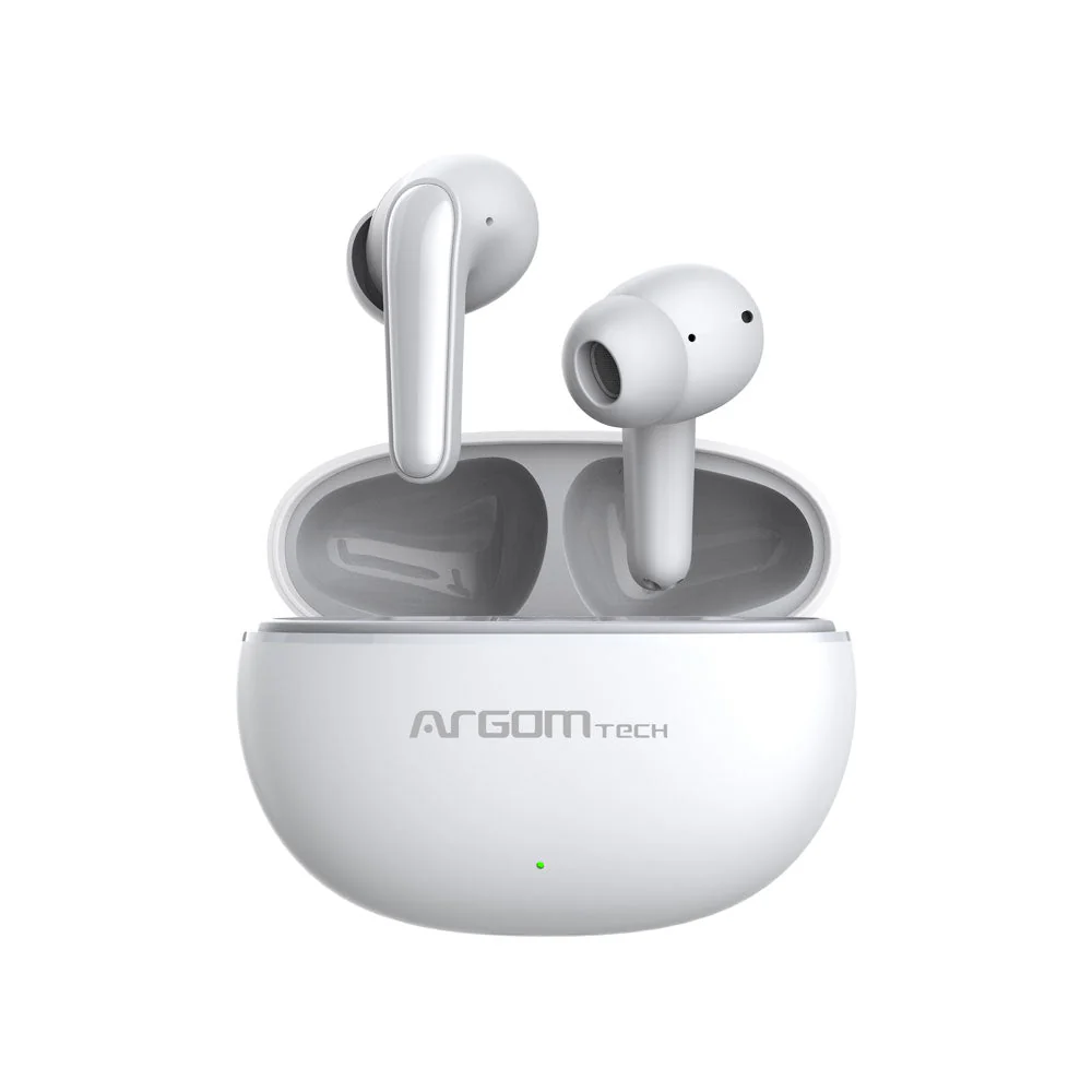 Auriculares estéreo inalámbricos BT con cancelación activa de ruido ANC Argom SkeiPods E21 blancos A00741