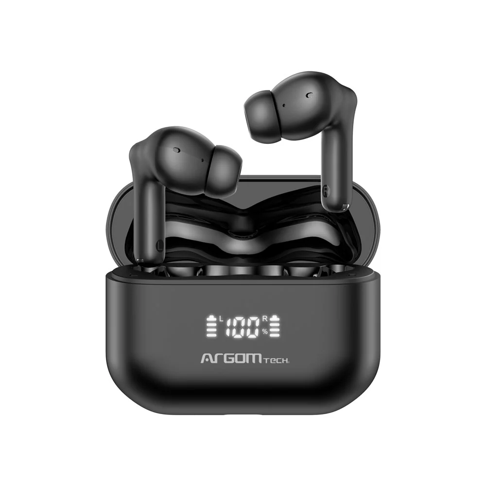 Auriculares estéreo inalámbricos BT con cancelación activa de ruido ANC Argom SkeiPods E86 negros A00667