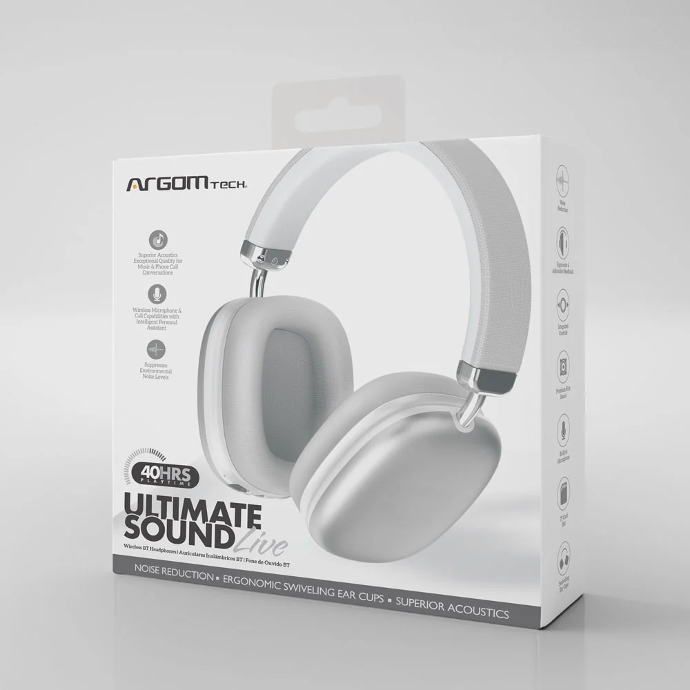 Auriculares inalámbricos BT Argom Ultimate Sound Live blancos A00668