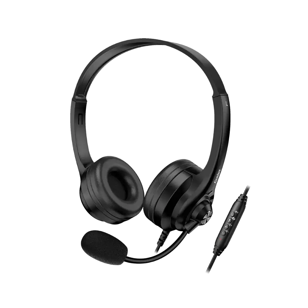 Audifonos Genius HS-235U USB-A y USB-C  IA Negro